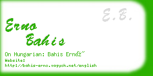 erno bahis business card